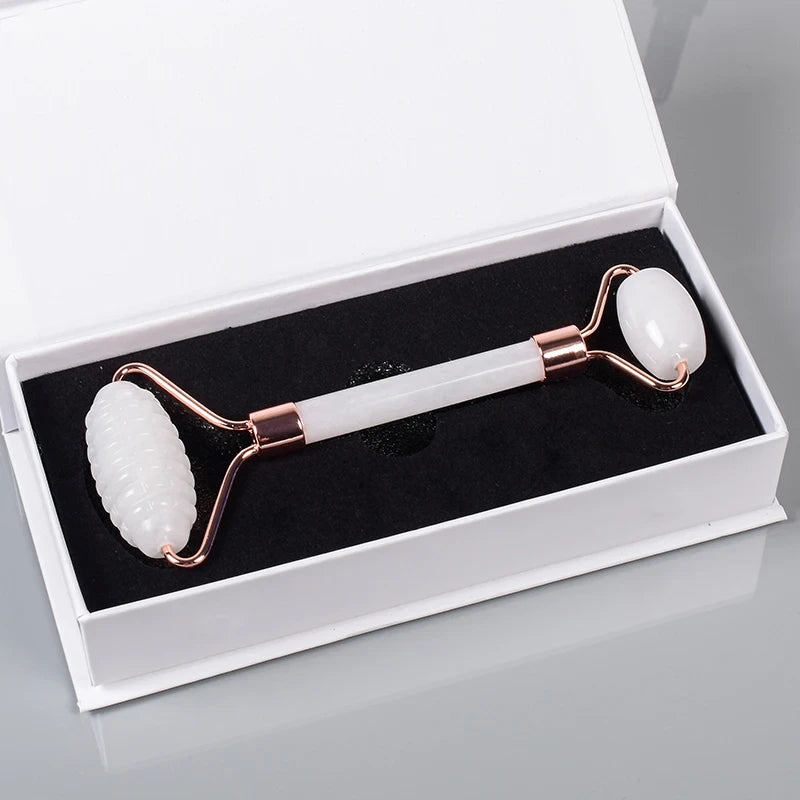 White Jade Facial Roller and Gua Sha Set